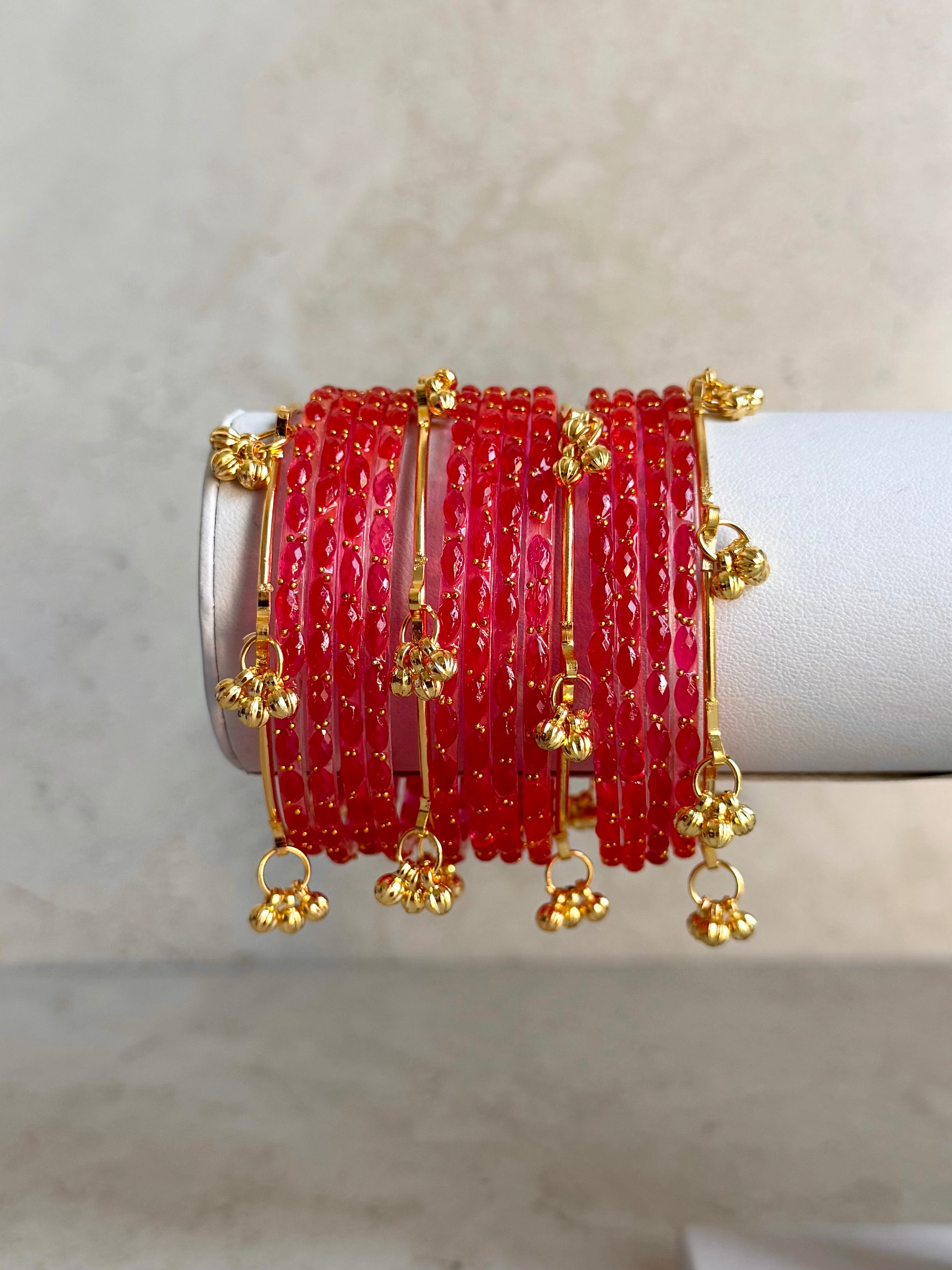 Kashmiri Bangles - Coral