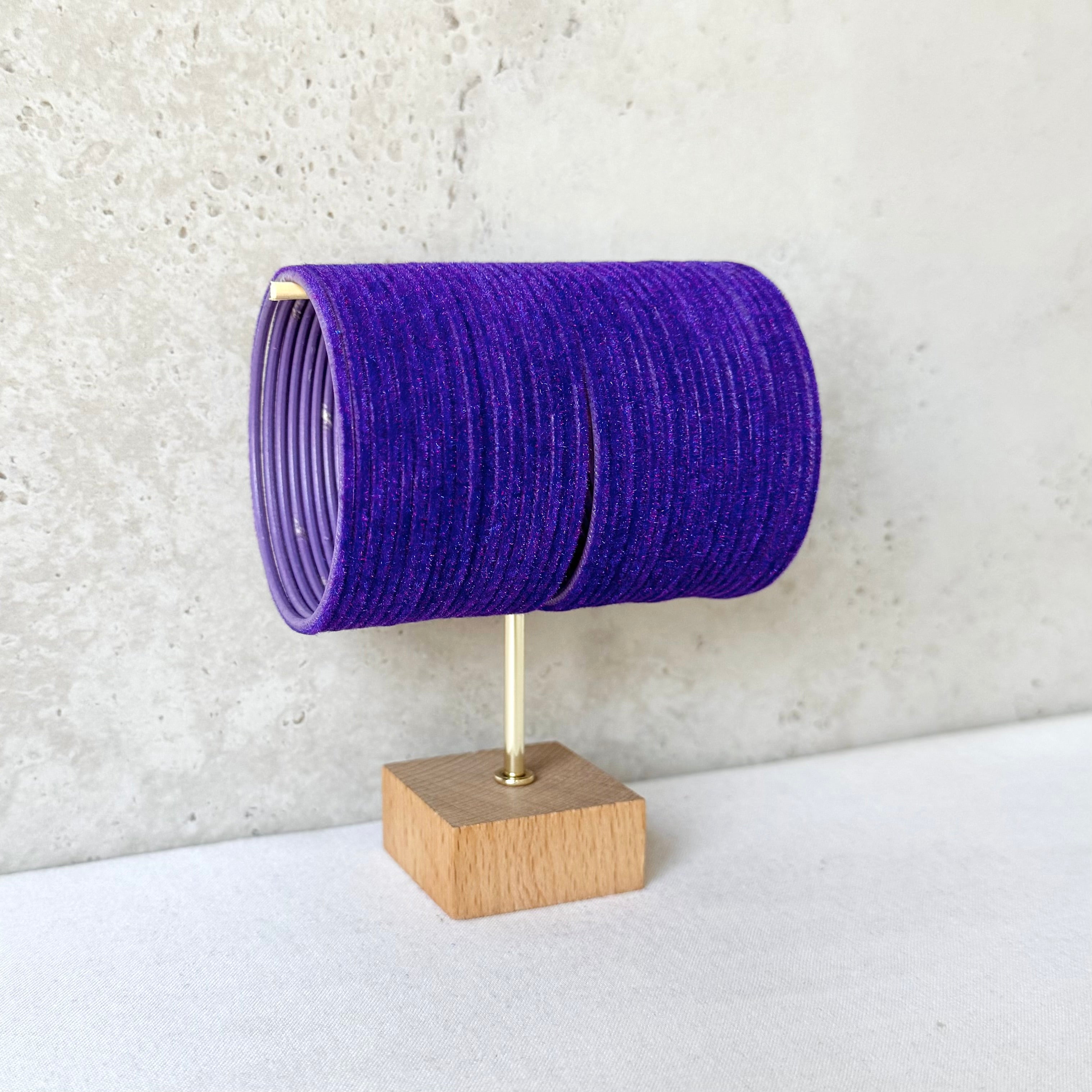 Purple Velvet Bangles - 36 pcs