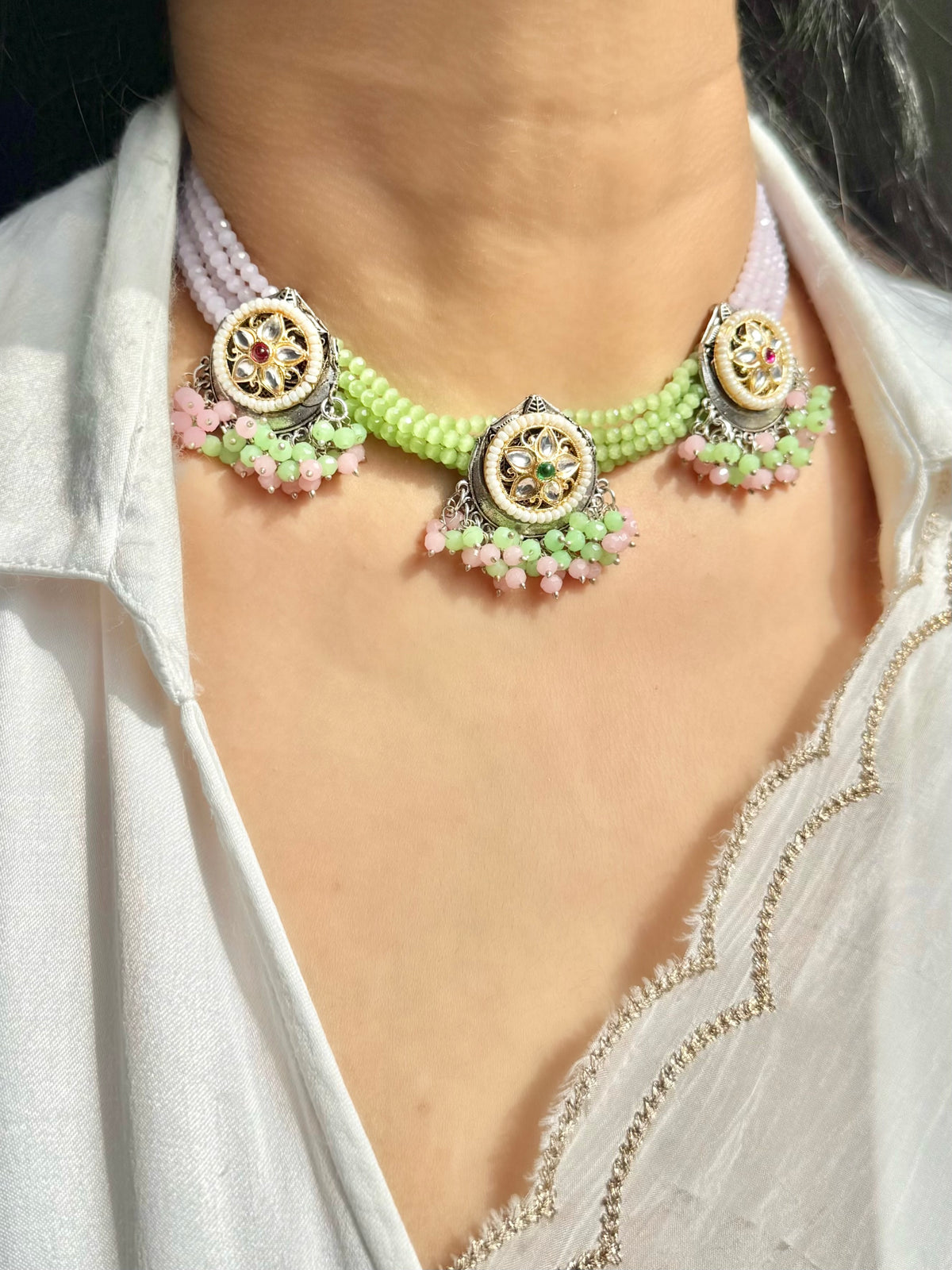 Rattan Necklace Set