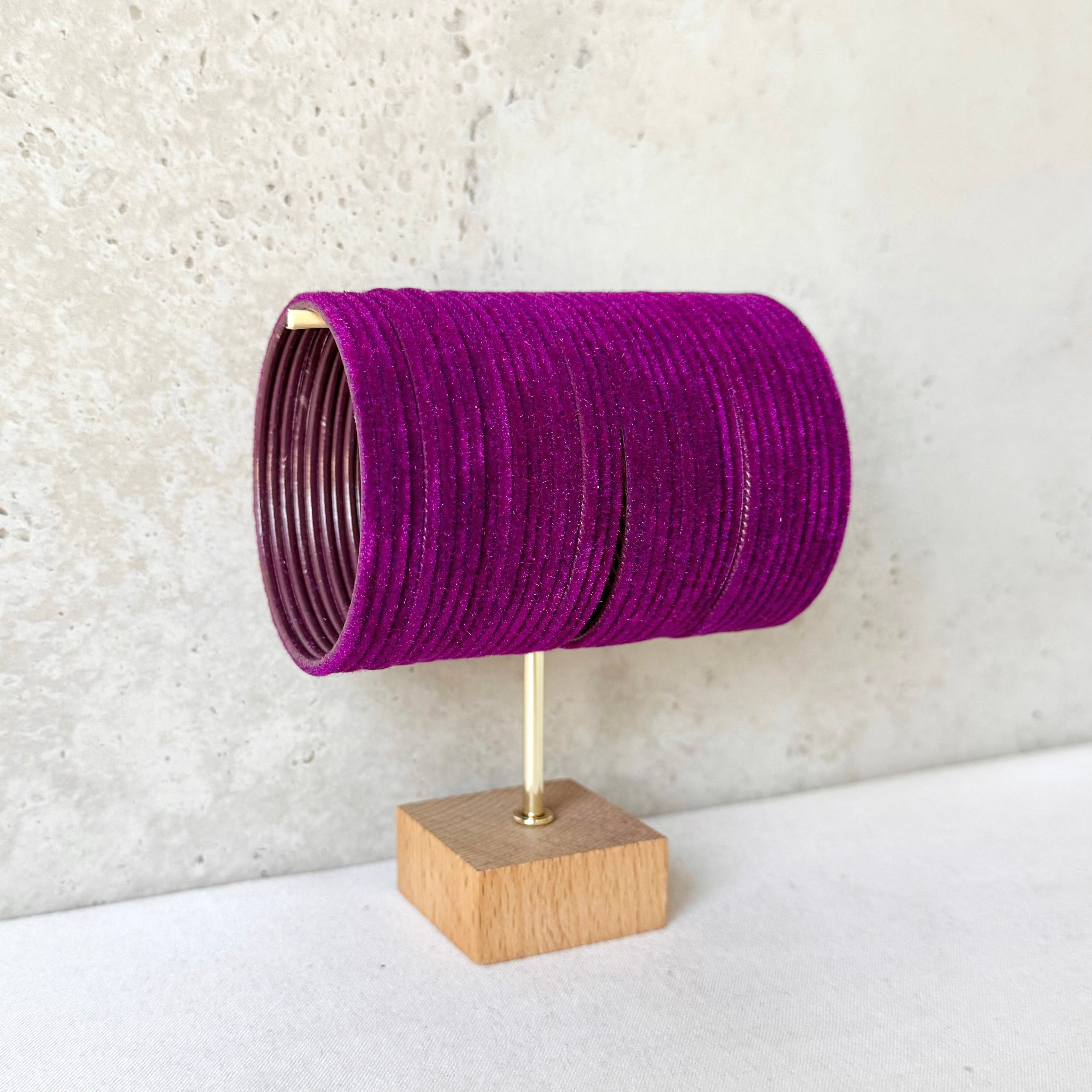 Purple Velvet Bangles - 36 pcs